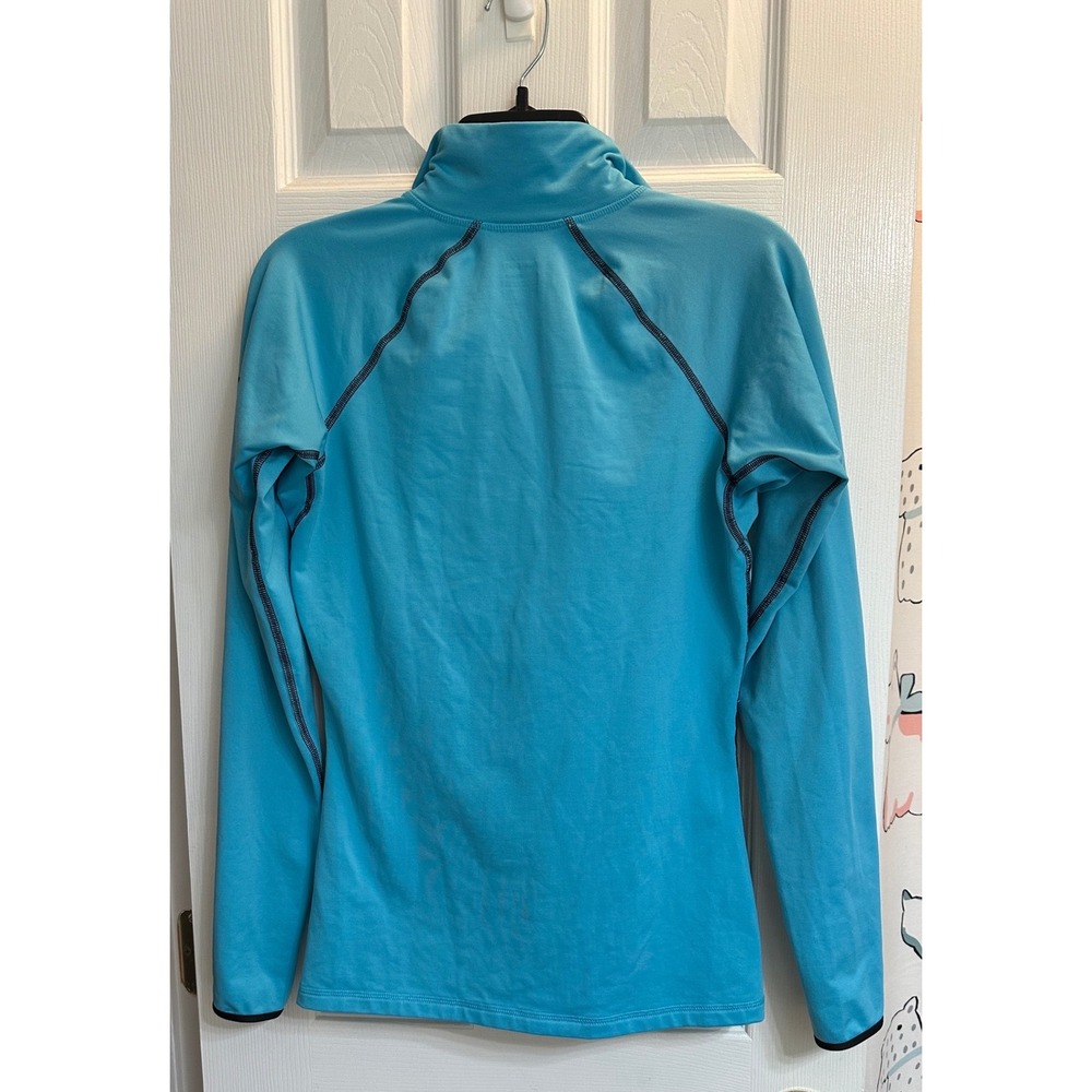 Nike Pro Womens Blue Black Dot Pattern Quarter Zip Long Sleeve Training Top M - Picture 4 of 10